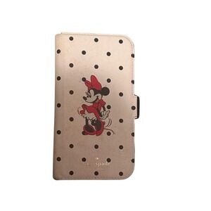 Kate Spade Disney Minnie Mouse Folio iPhone Case Pink Polka Dot Magnetic Wallet